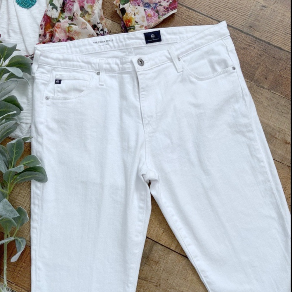 Jeans White Summer AG Adriano GOLDSCHMIED The PRIMA Ankle Denim